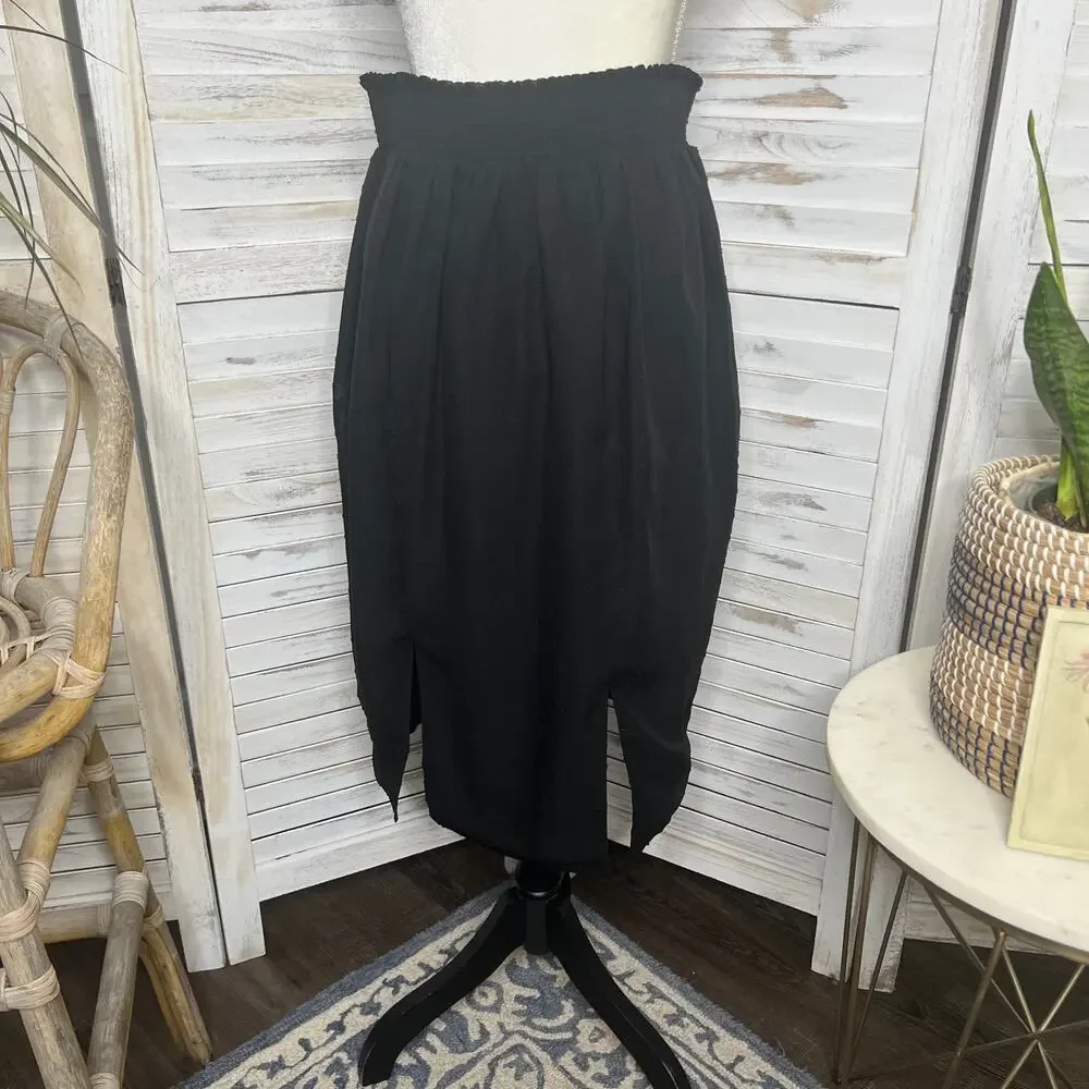 UNIVERSAL STANDARD Women's XS 10 12 Blair Swiss Dot Midi Skirt Chiffon Black - Picture 12 of 14